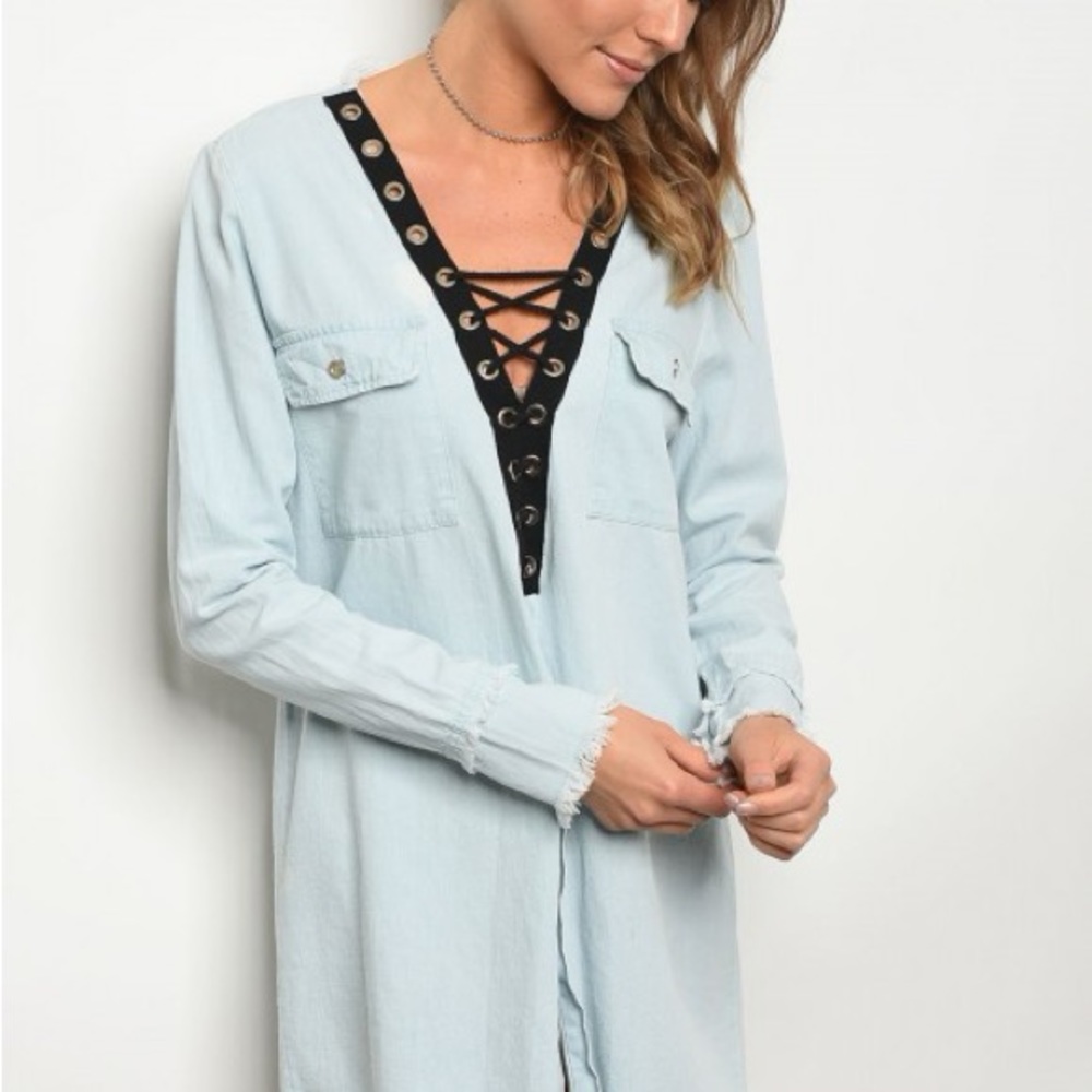 Denim mini dress/ tunic